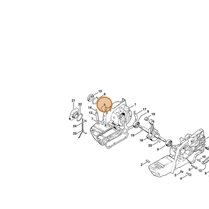 STIHL part 0000-963-0605 — IPL diagram snippet (6x zoom, amber highlight)