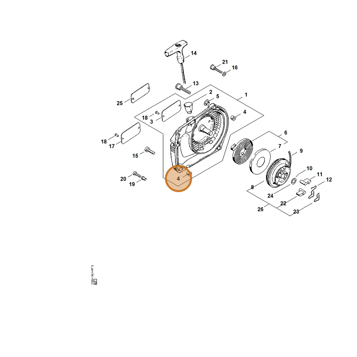 STIHL part 0000-963-0809 — IPL diagram snippet (6x zoom, amber highlight)