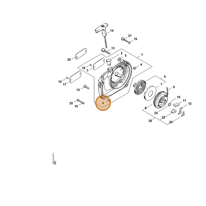 STIHL part 0000-963-0809 — IPL diagram snippet (6x zoom, amber highlight)