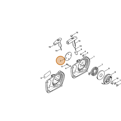 STIHL part 0000-967-1500 — IPL diagram snippet (6x zoom, amber highlight)