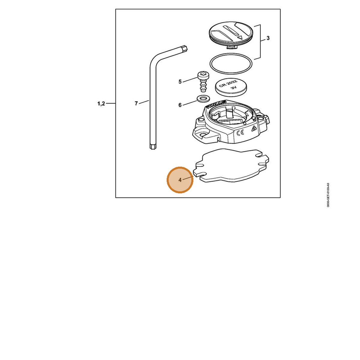 STIHL part 0000-967-4301 — IPL diagram snippet (6x zoom, amber highlight)