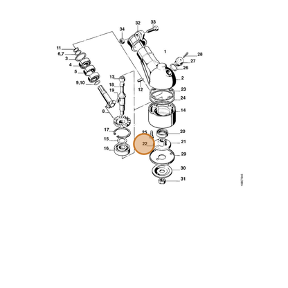 STIHL part 0000-973-2043 — IPL diagram snippet (6x zoom, amber highlight)