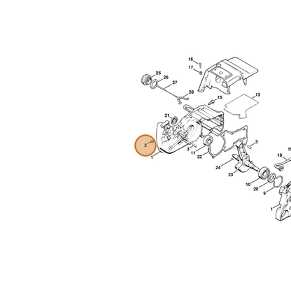 STIHL part 0000-988-5215 — IPL diagram snippet (6x zoom, amber highlight)