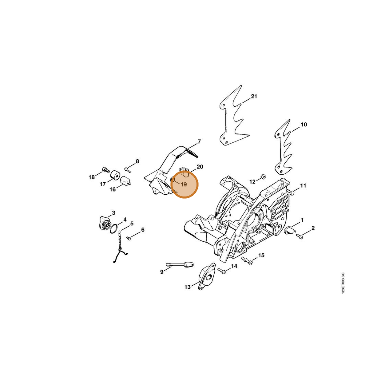 STIHL part 0000-989-0602 — IPL diagram snippet (6x zoom, amber highlight)