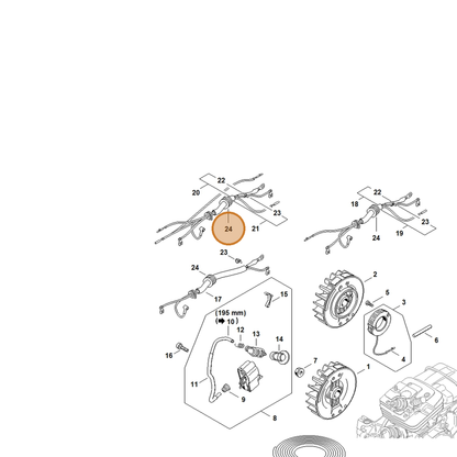 STIHL part 0000-989-0609 — IPL diagram snippet (6x zoom, amber highlight)