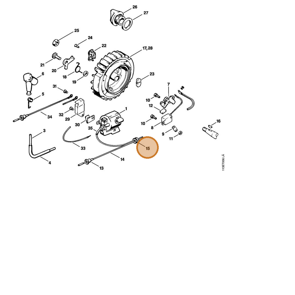 STIHL part 0000-989-0808 — IPL diagram snippet (6x zoom, amber highlight)