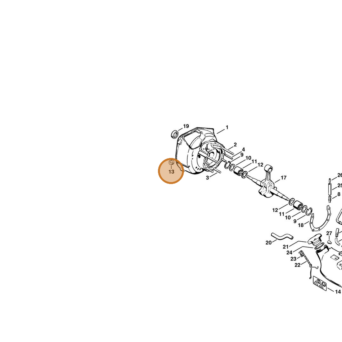 STIHL part 0000-989-0810 — IPL diagram snippet (6x zoom, amber highlight)
