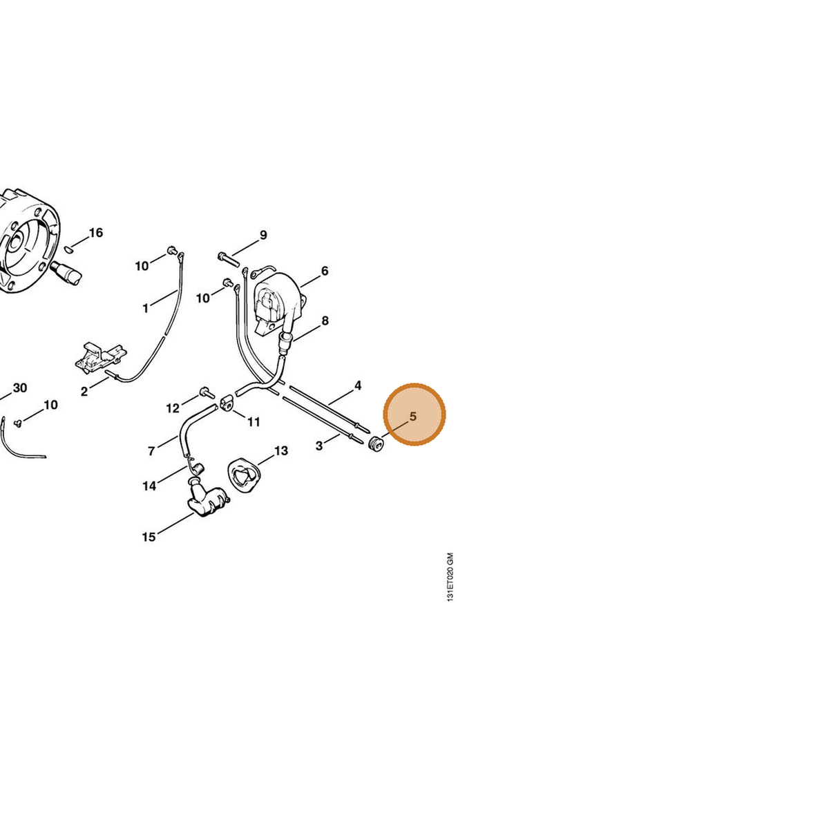 STIHL part 0000-989-0813 — IPL diagram snippet (6x zoom, amber highlight)