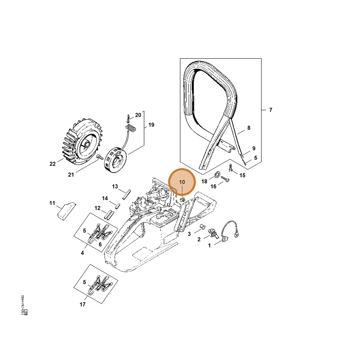 STIHL part 0000-989-0815 — IPL diagram snippet (6x zoom, amber highlight)