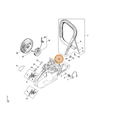 STIHL part 0000-989-0815 — IPL diagram snippet (6x zoom, amber highlight)