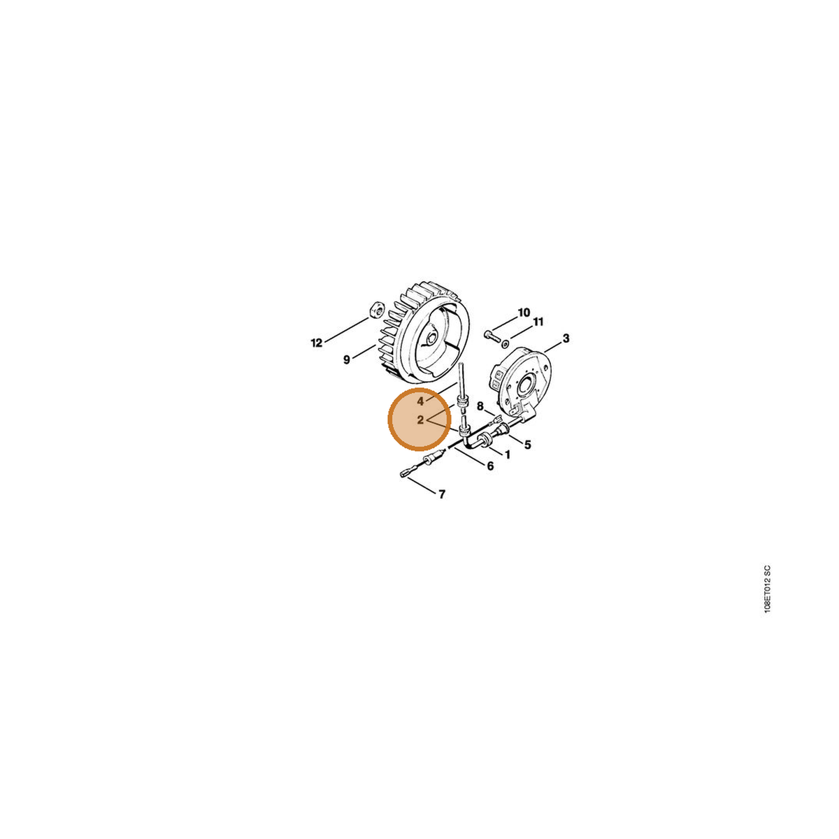 STIHL part 0000-989-0816 — IPL diagram snippet (6x zoom, amber highlight)