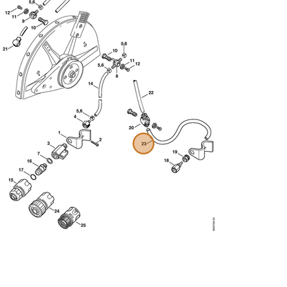 STIHL part 0000-989-5215 — IPL diagram snippet (6x zoom, amber highlight)