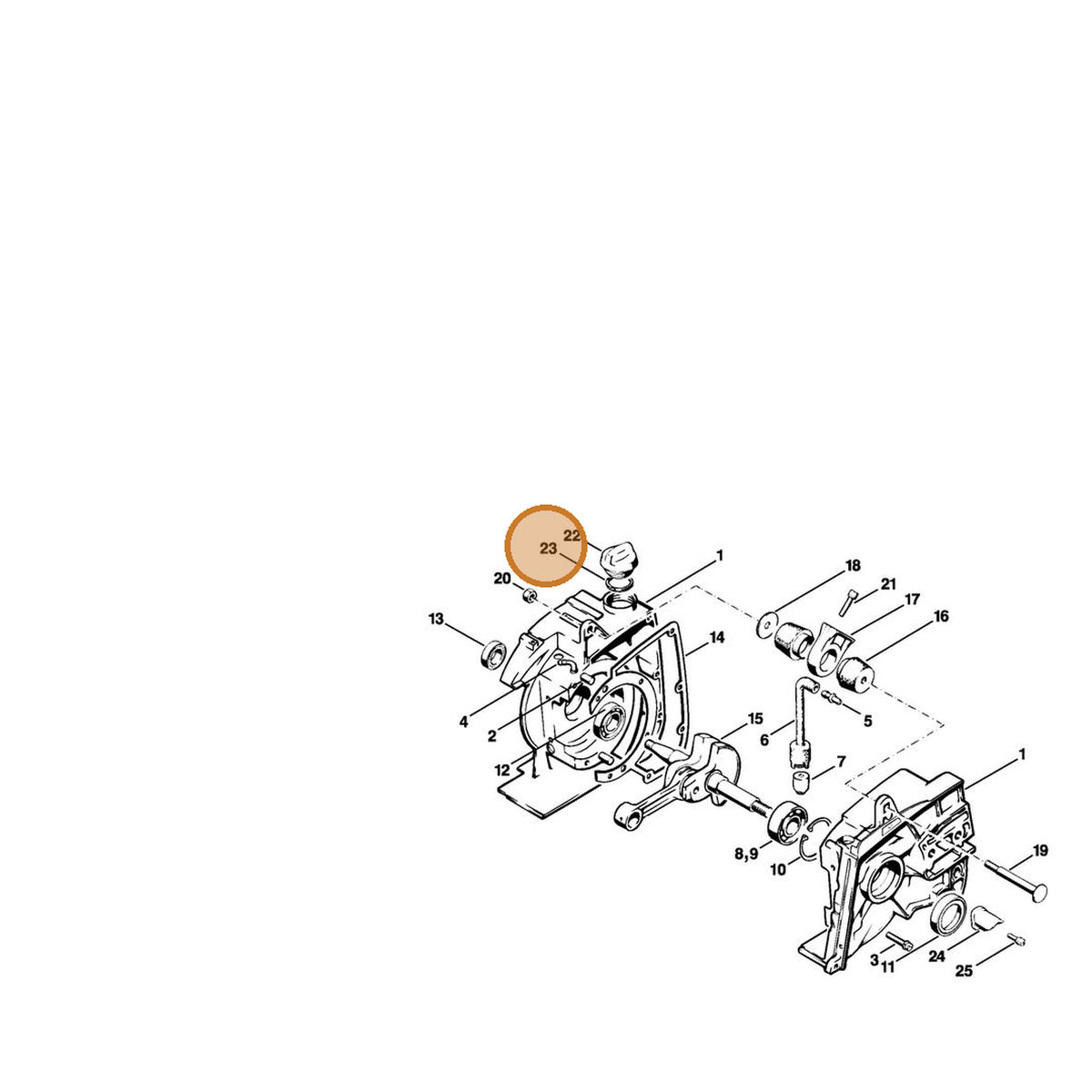 STIHL part 0000-992-6305 — IPL diagram snippet (6x zoom, amber highlight)