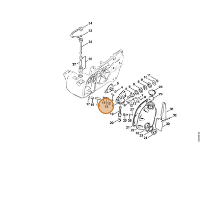 STIHL part 0000-997-0336 — IPL diagram snippet (6x zoom, amber highlight)