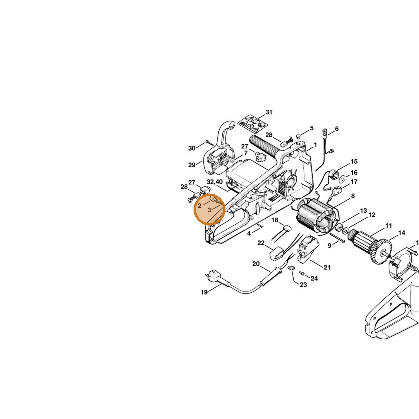 STIHL part 0000-997-0429 — IPL diagram snippet (6x zoom, amber highlight)