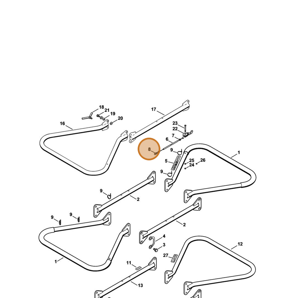 STIHL part 0000-997-0530 — IPL diagram snippet (6x zoom, amber highlight)