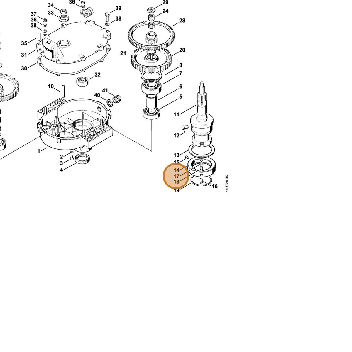 STIHL part 0000-997-0601 — IPL diagram snippet (6x zoom, amber highlight)