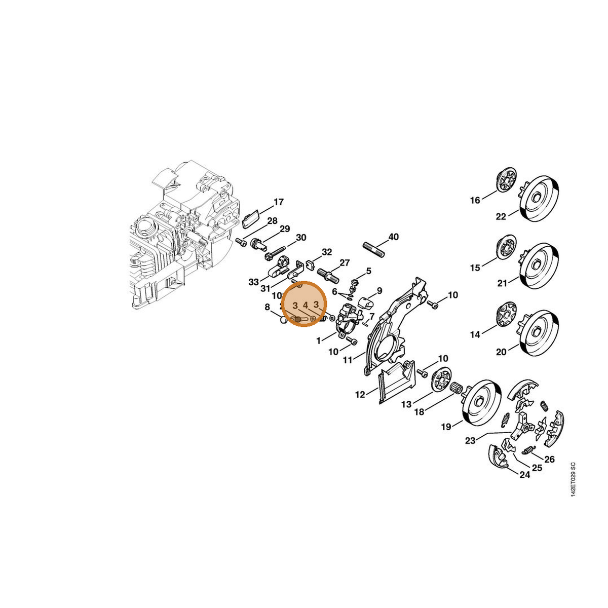 STIHL part 0000-997-0617 — IPL diagram snippet (6x zoom, amber highlight)