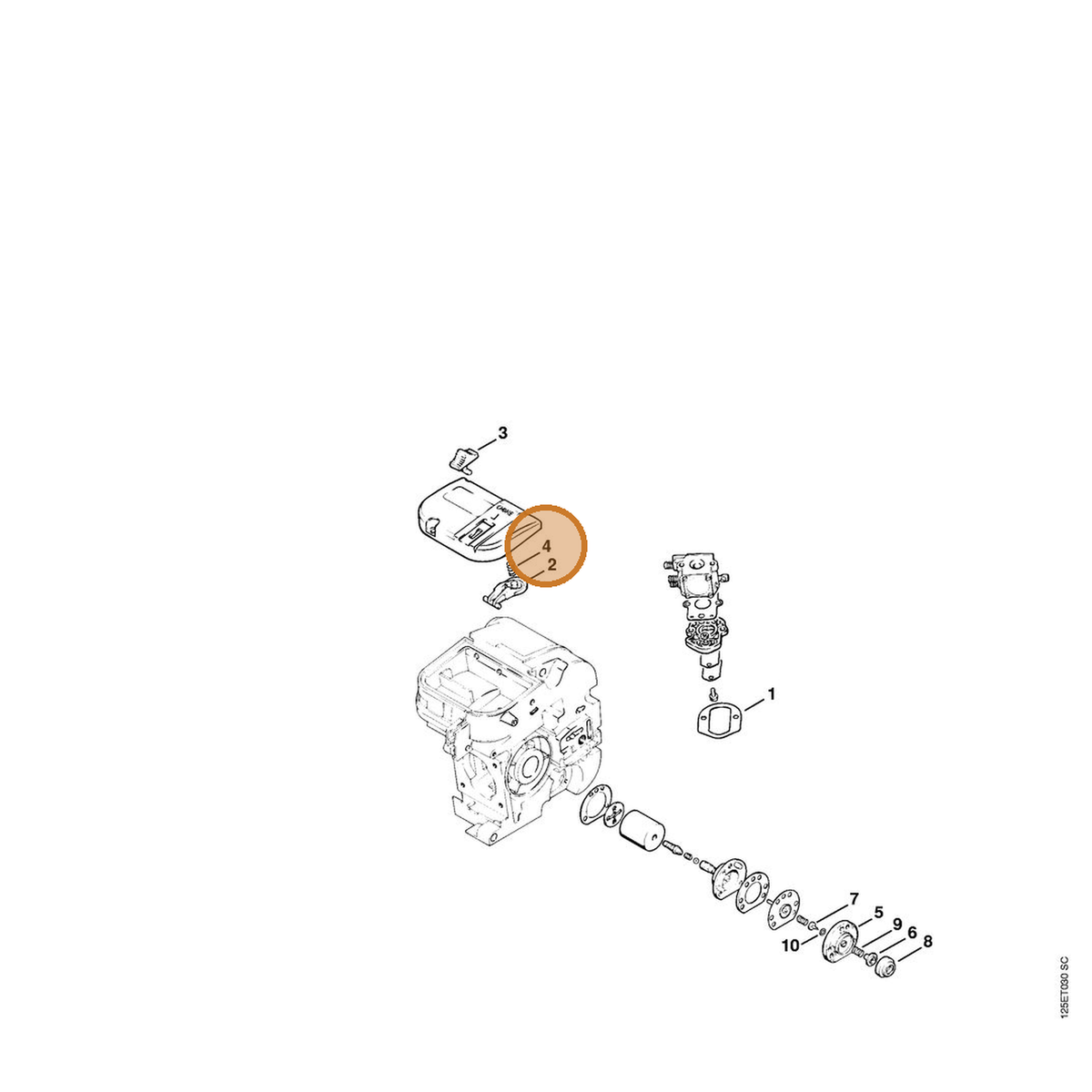 STIHL part 0000-997-0715 — IPL diagram snippet (6x zoom, amber highlight)