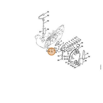 STIHL part 0000-997-0728 — IPL diagram snippet (6x zoom, amber highlight)