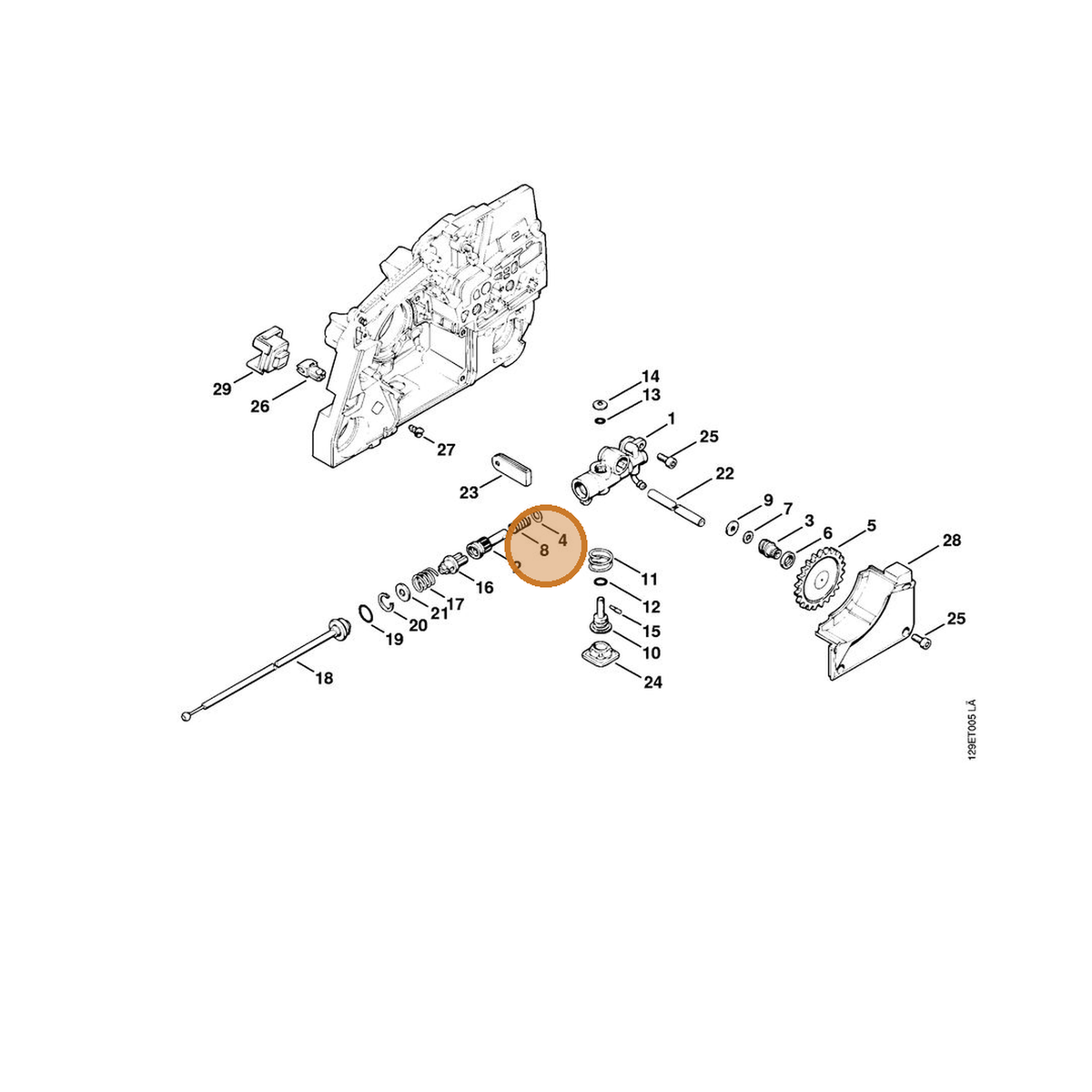 STIHL part 0000-997-0842 — IPL diagram snippet (6x zoom, amber highlight)