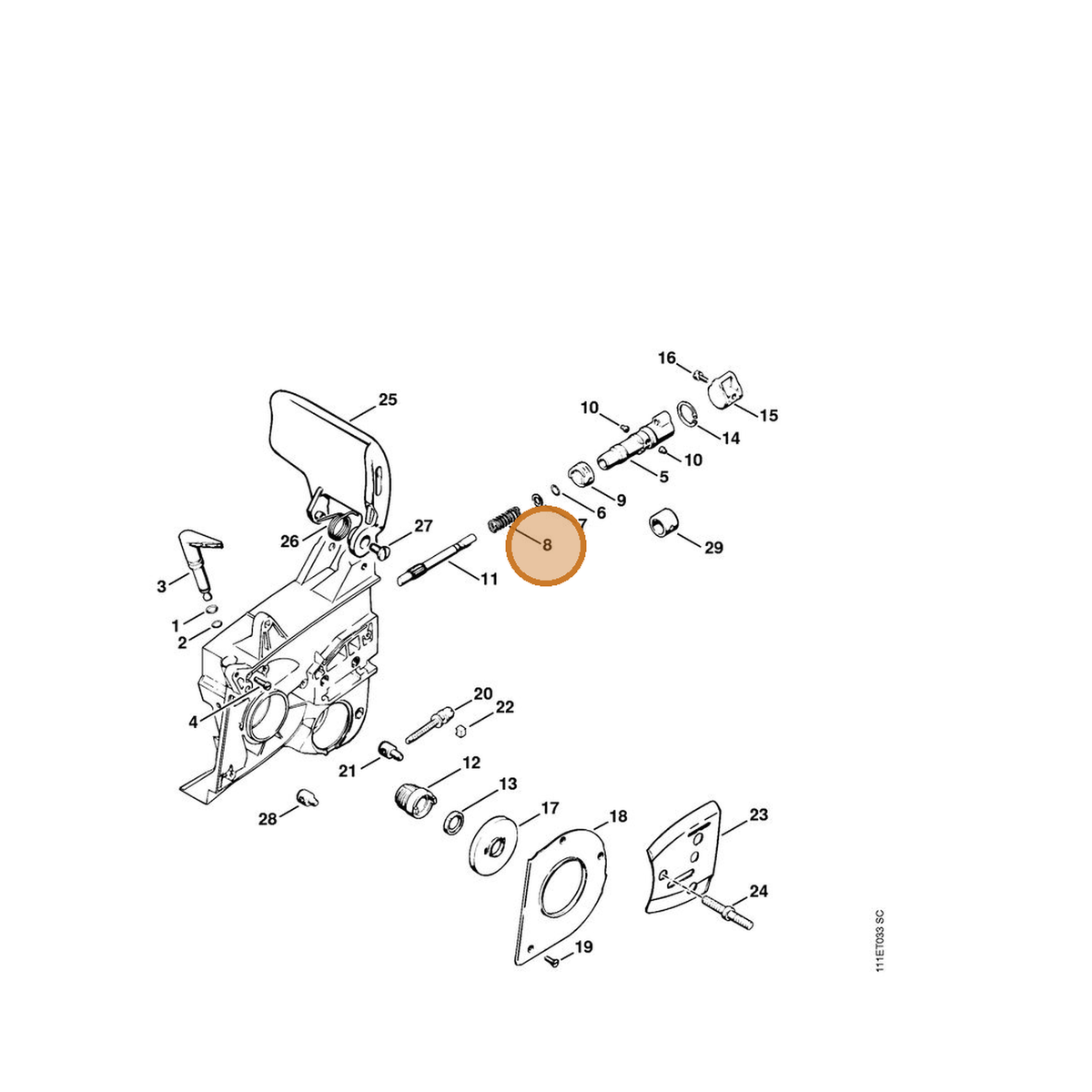 STIHL part 0000-997-0928 — IPL diagram snippet (6x zoom, amber highlight)