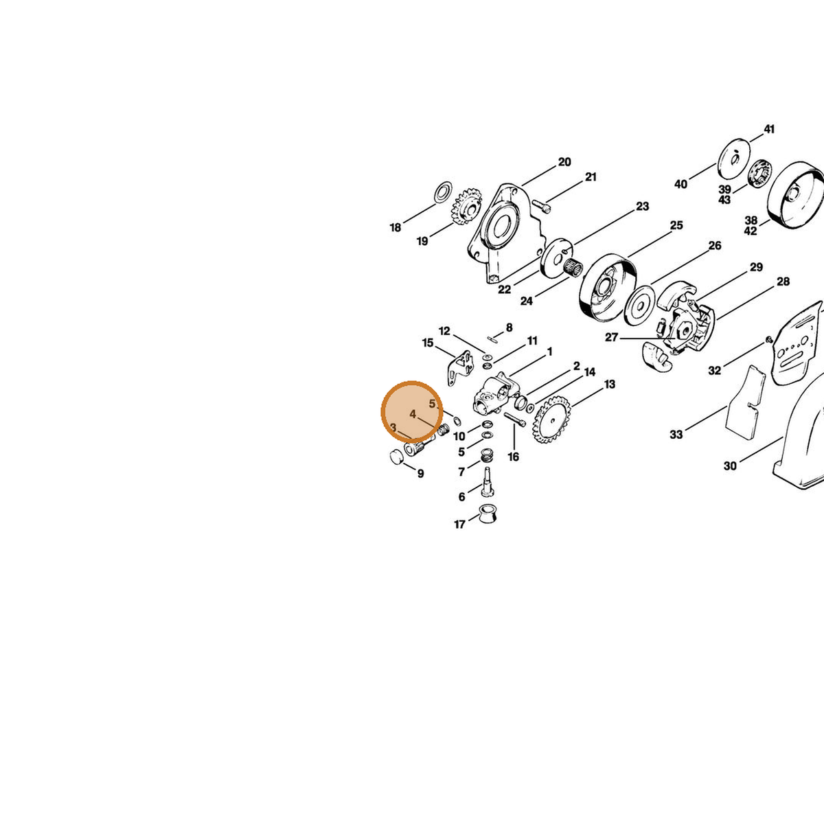 STIHL part 0000-997-1010 — IPL diagram snippet (6x zoom, amber highlight)