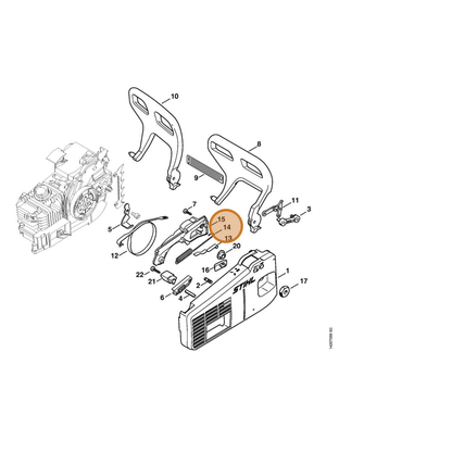 STIHL part 0000-997-1018 — IPL diagram snippet (6x zoom, amber highlight)