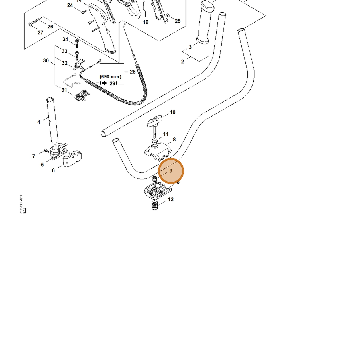 STIHL part 0000-997-1304 — IPL diagram snippet (6x zoom, amber highlight)