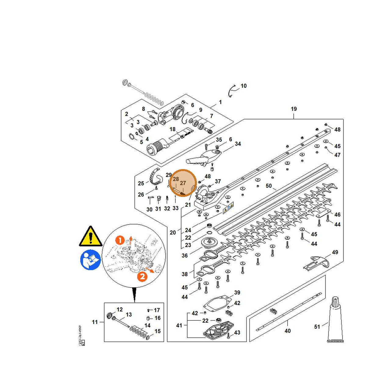 STIHL part 0000-997-2020 — IPL diagram snippet (6x zoom, amber highlight)