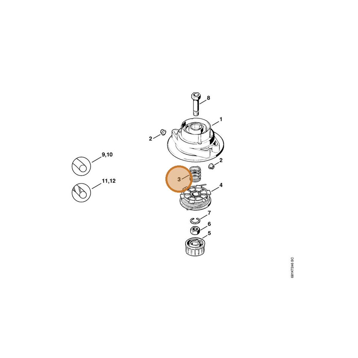 STIHL part 0000-997-2100 — IPL diagram snippet (6x zoom, amber highlight)