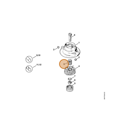 STIHL part 0000-997-2100 — IPL diagram snippet (6x zoom, amber highlight)