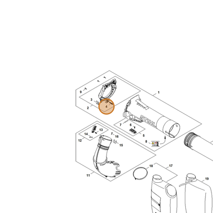STIHL part 0000-997-3805 — IPL diagram snippet (6x zoom, amber highlight)