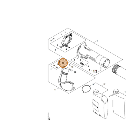 STIHL part 0000-997-3806 — IPL diagram snippet (6x zoom, amber highlight)