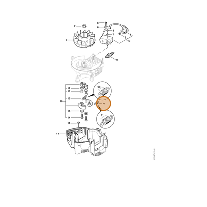STIHL part 0000-997-5502 — IPL diagram snippet (6x zoom, amber highlight)