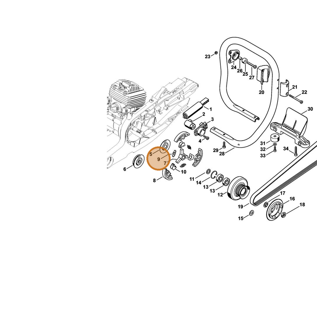 STIHL part 0000-997-5503 — IPL diagram snippet (6x zoom, amber highlight)