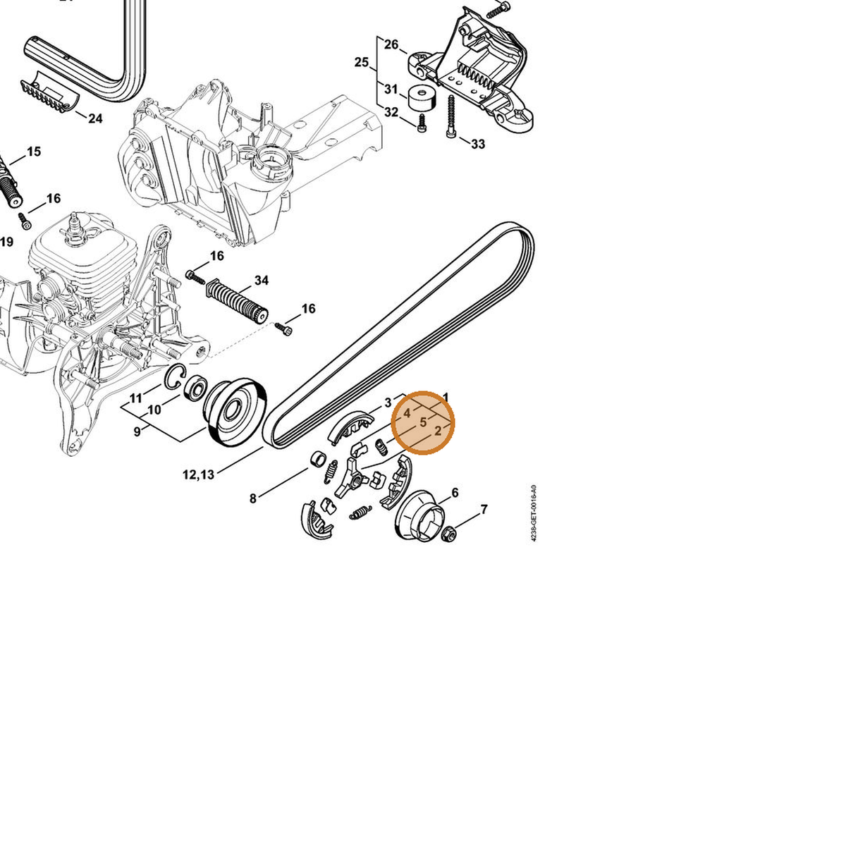 STIHL part 0000-997-5510 — IPL diagram snippet (6x zoom, amber highlight)