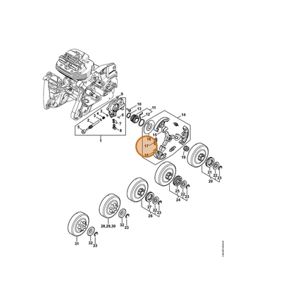 STIHL part 0000-997-5520 — IPL diagram snippet (6x zoom, amber highlight)
