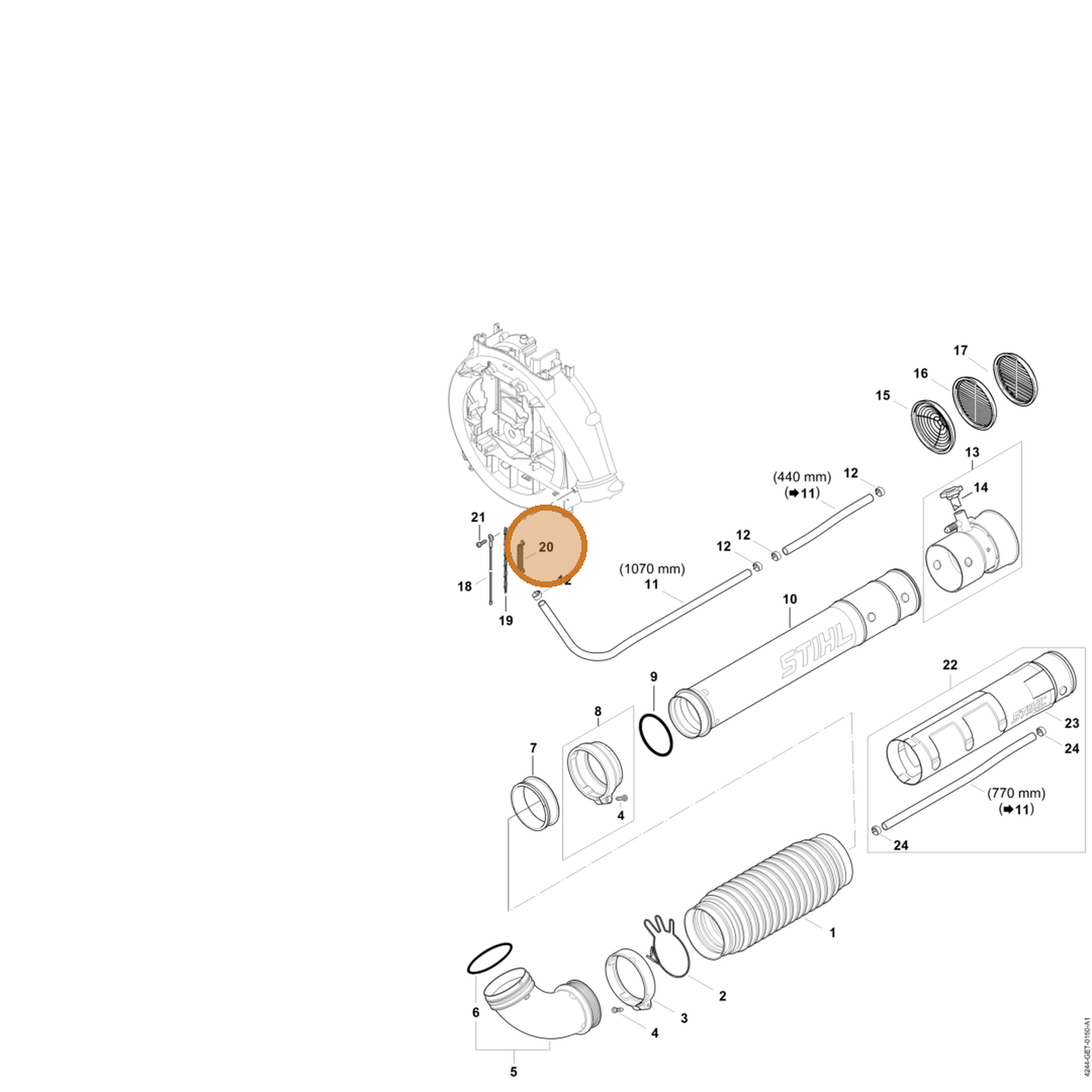 STIHL part 0000-997-5601 — IPL diagram snippet (6x zoom, amber highlight)