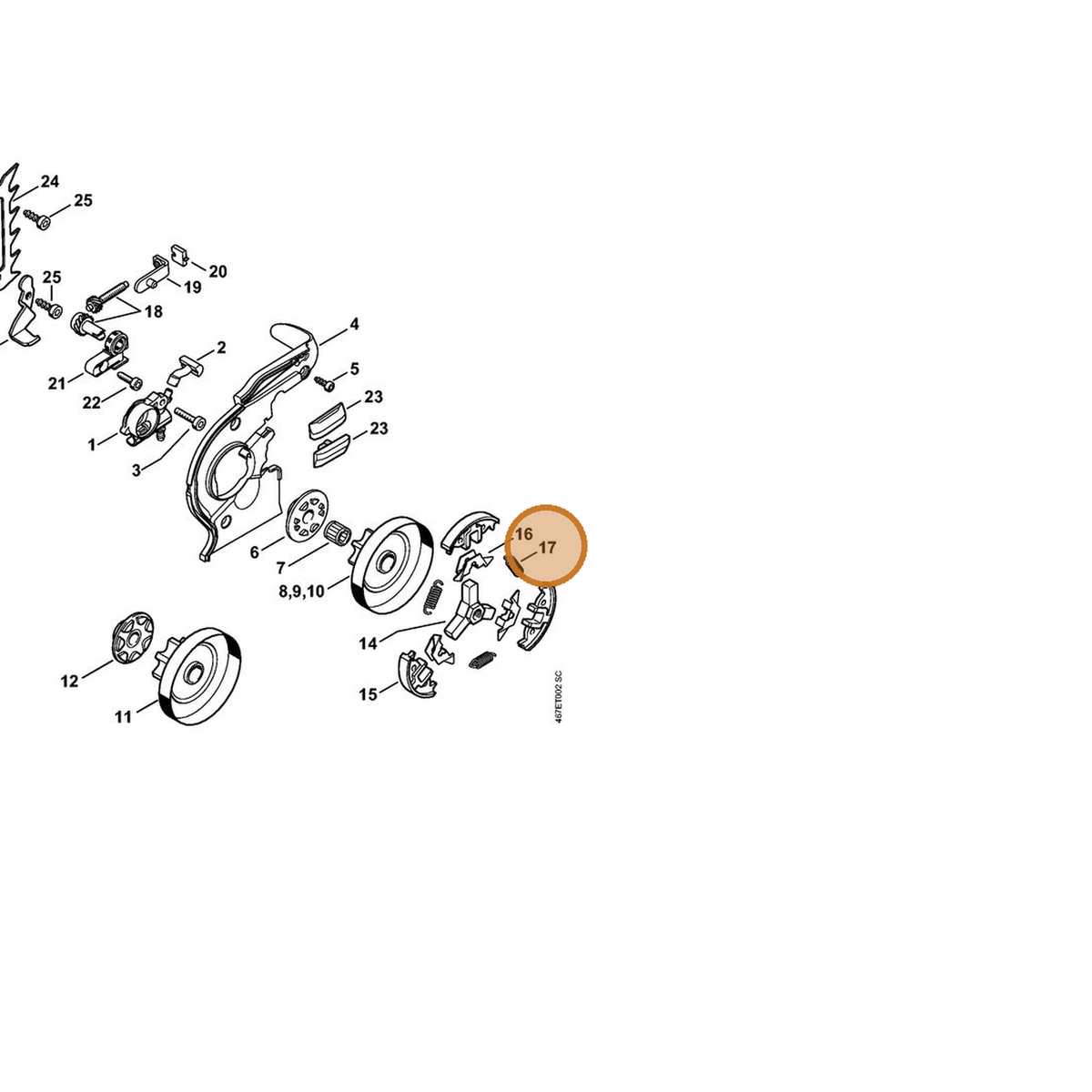 STIHL part 0000-997-5605 — IPL diagram snippet (6x zoom, amber highlight)