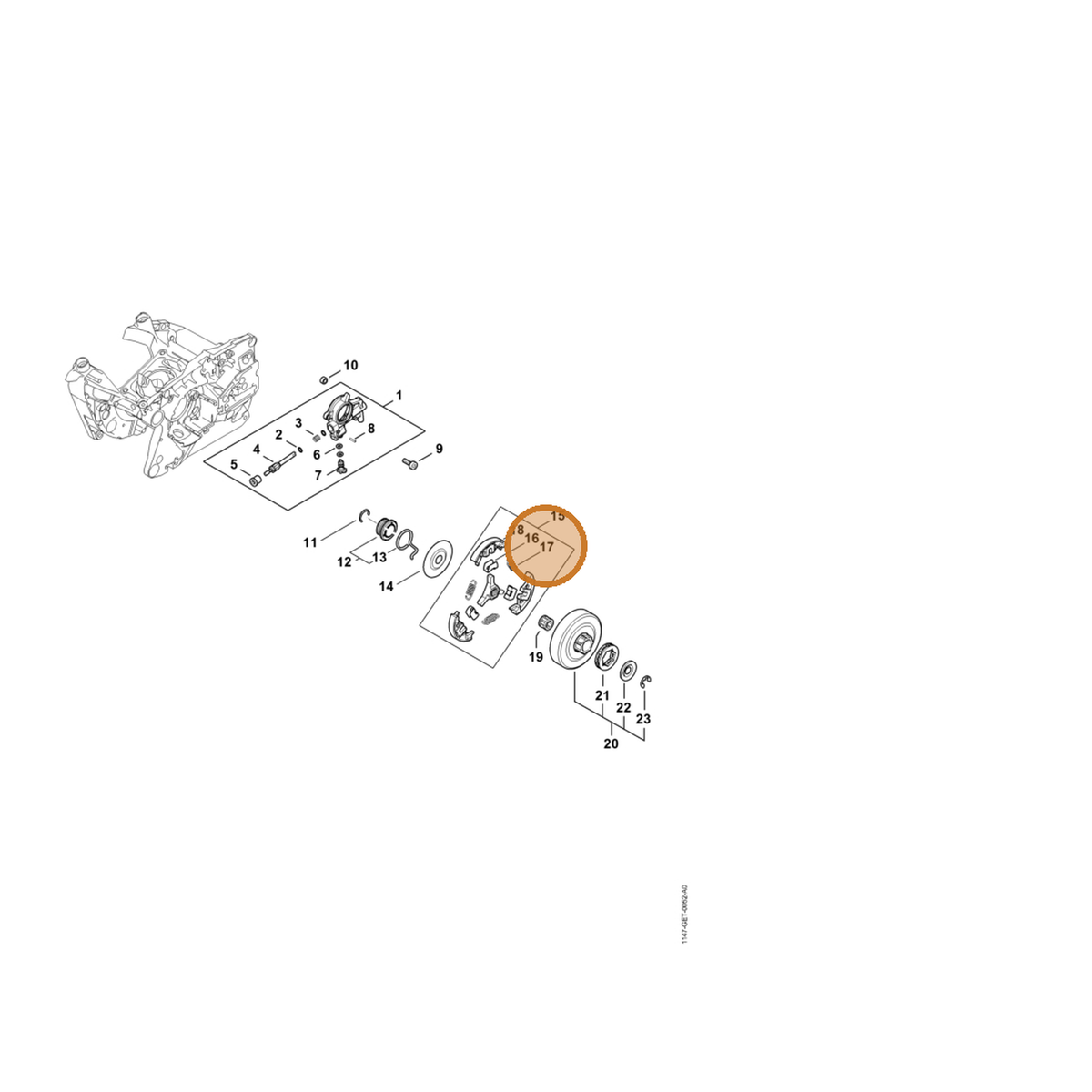 STIHL part 0000-997-5611 — IPL diagram snippet (6x zoom, amber highlight)