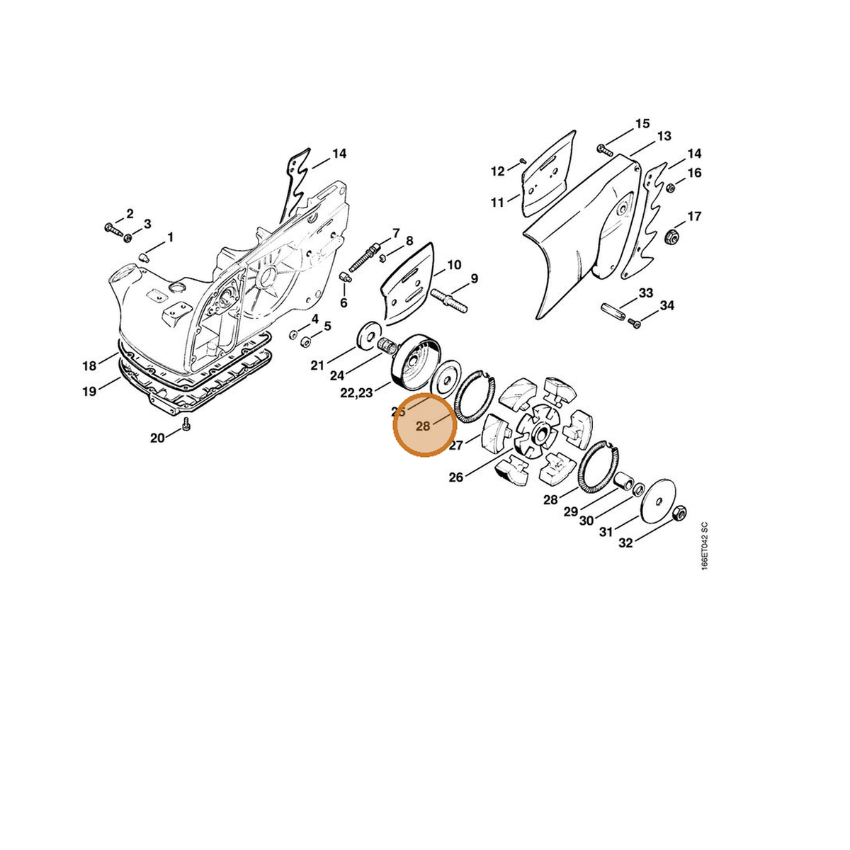 STIHL part 0000-997-5616 — IPL diagram snippet (6x zoom, amber highlight)