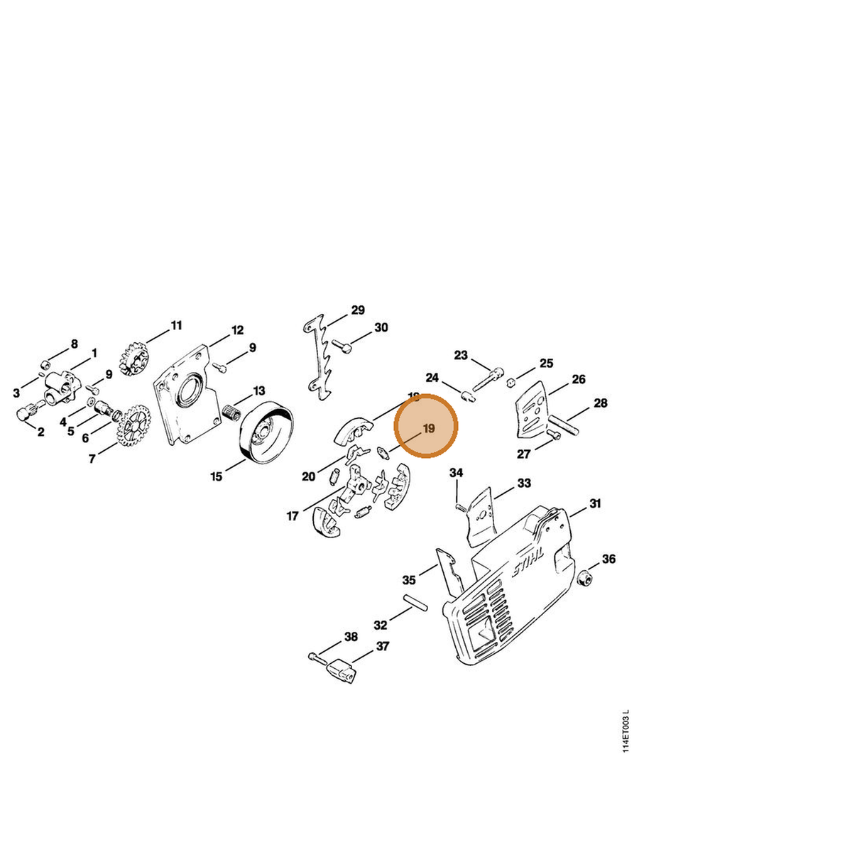 STIHL part 0000-997-5625 — IPL diagram snippet (6x zoom, amber highlight)