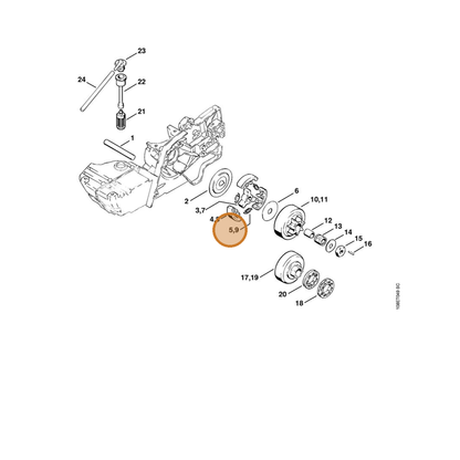 STIHL part 0000-997-5811 — IPL diagram snippet (6x zoom, amber highlight)