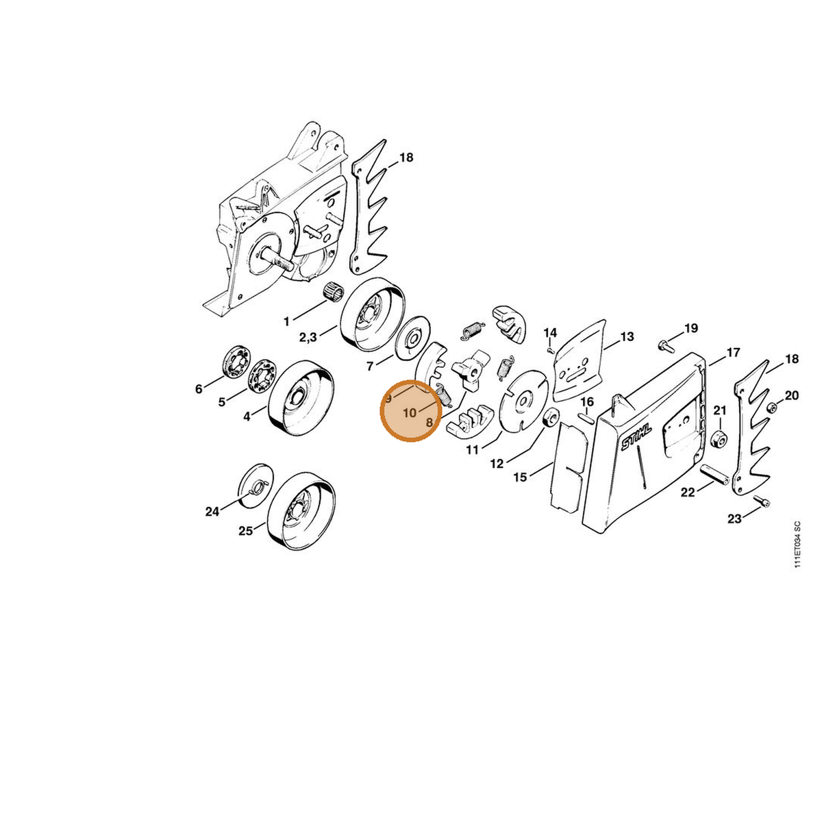 STIHL part 0000-997-6002 — IPL diagram snippet (6x zoom, amber highlight)
