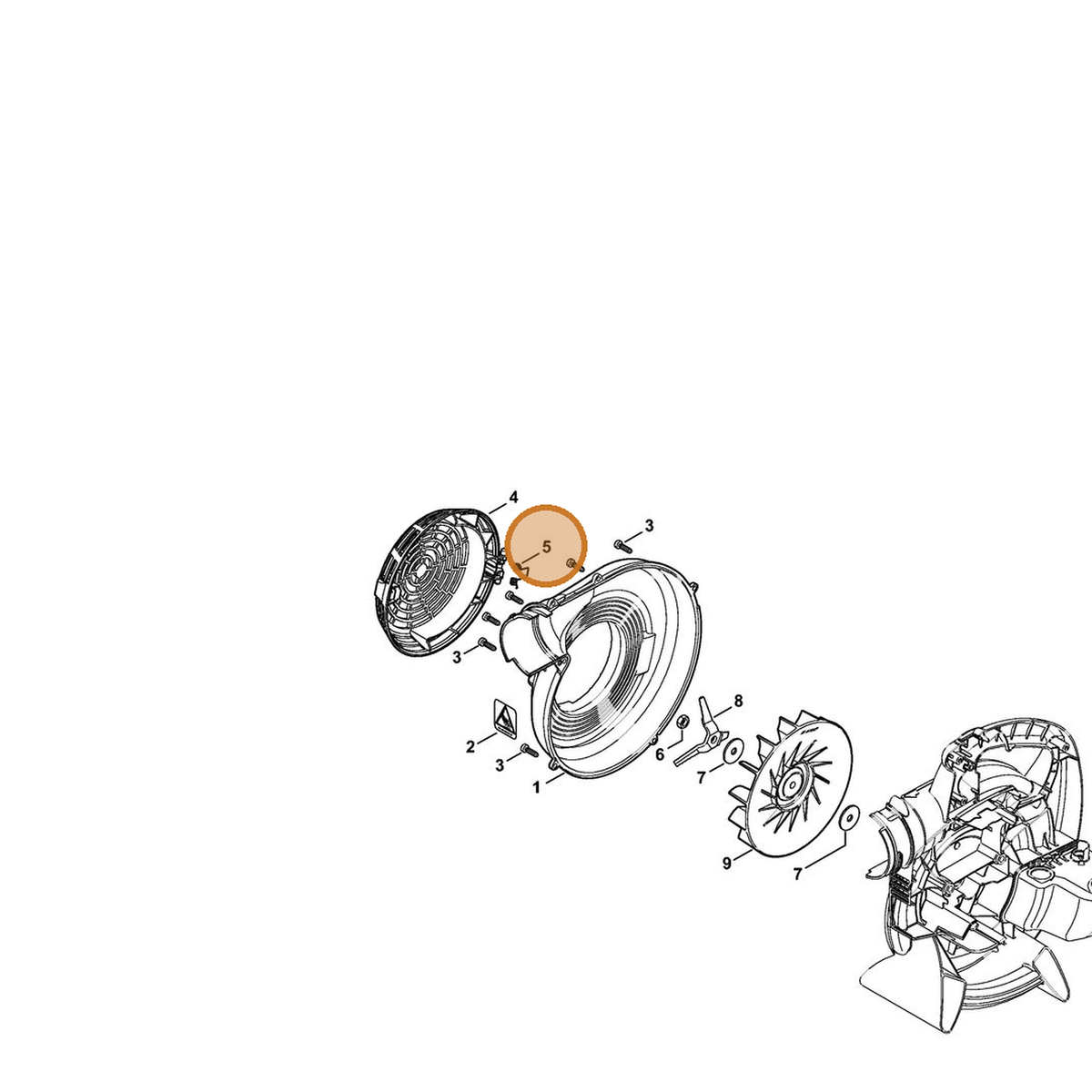 STIHL part 0000-998-0401 — IPL diagram snippet (6x zoom, amber highlight)
