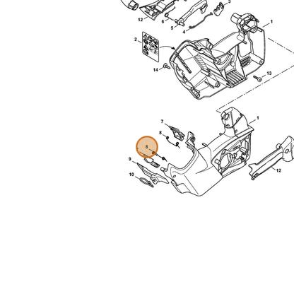 STIHL part 0000-998-0408 — IPL diagram snippet (6x zoom, amber highlight)
