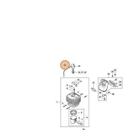 STIHL part 0000-998-0603 — IPL diagram snippet (6x zoom, amber highlight)