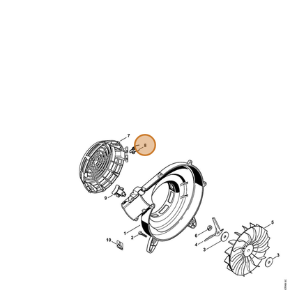 STIHL part 0000-998-0807 — IPL diagram snippet (6x zoom, amber highlight)