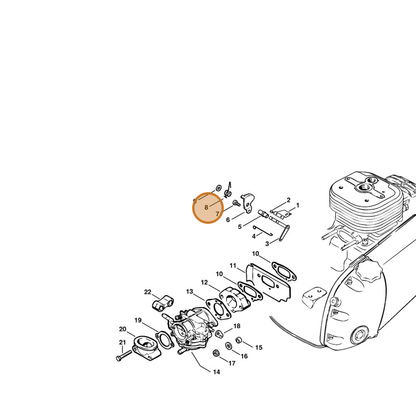 STIHL part 0000-998-0811 — IPL diagram snippet (6x zoom, amber highlight)